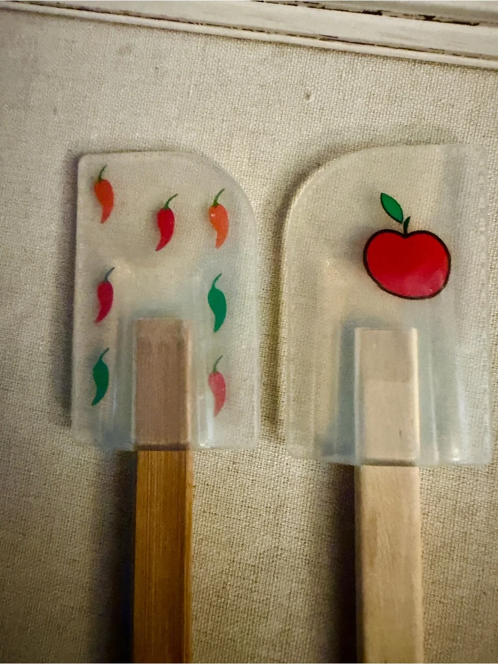Vintage Sur La Table / Crate & Barrel sweet and spicy silicone spatulas set of 2